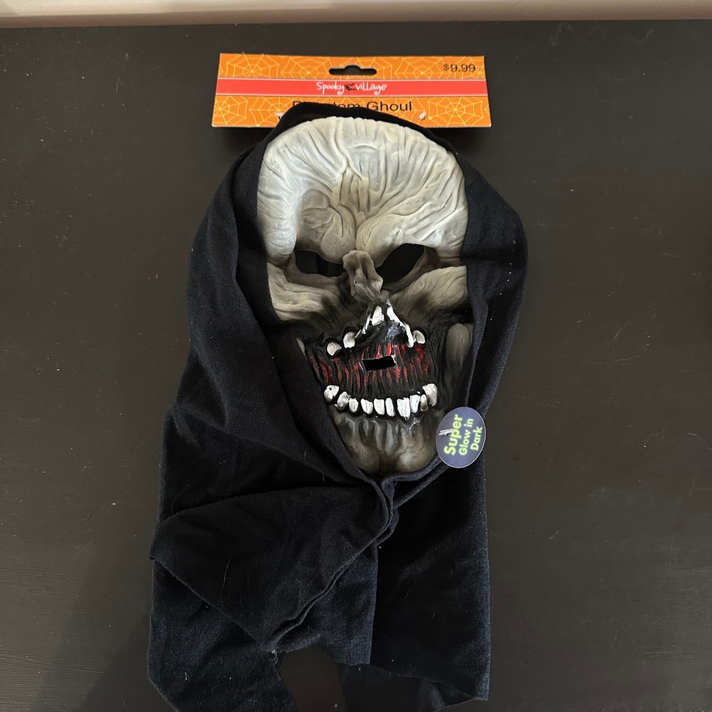 Spooky Village Phantom Ghoul Mask Glow in the Dark Vintage Halloween Adult Mask